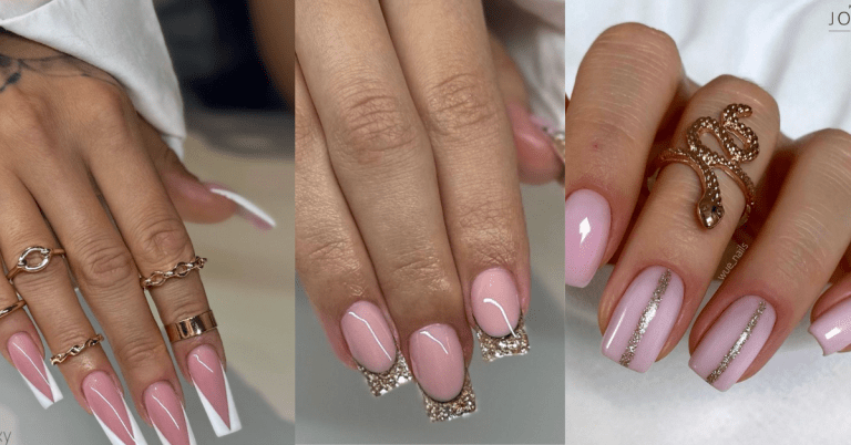 milky pink nails