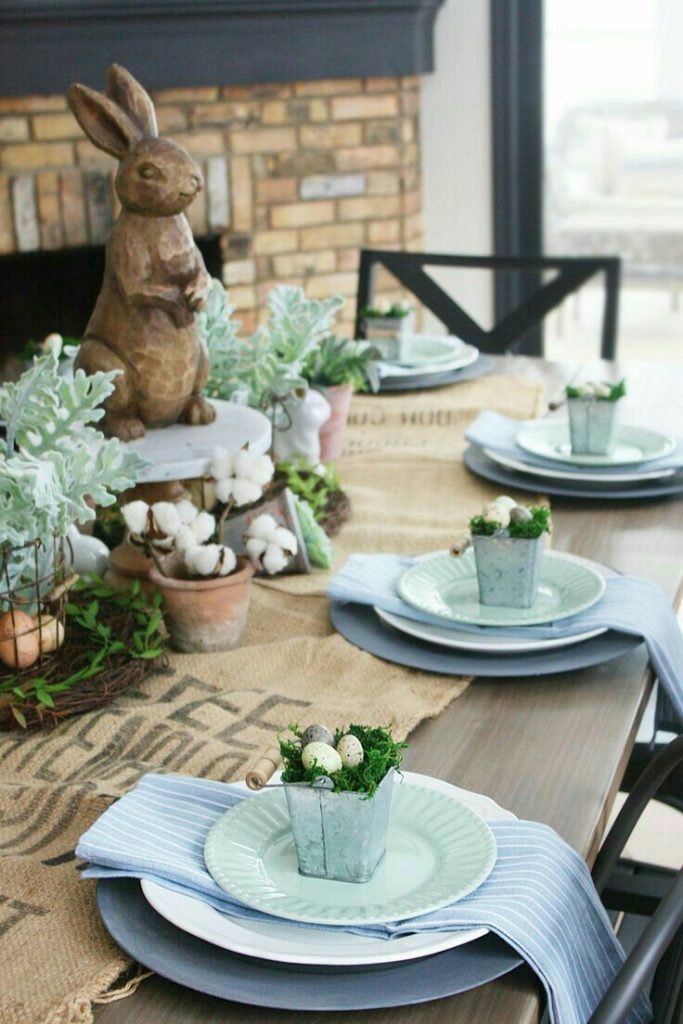 Farmhouse Bunny Tablescape