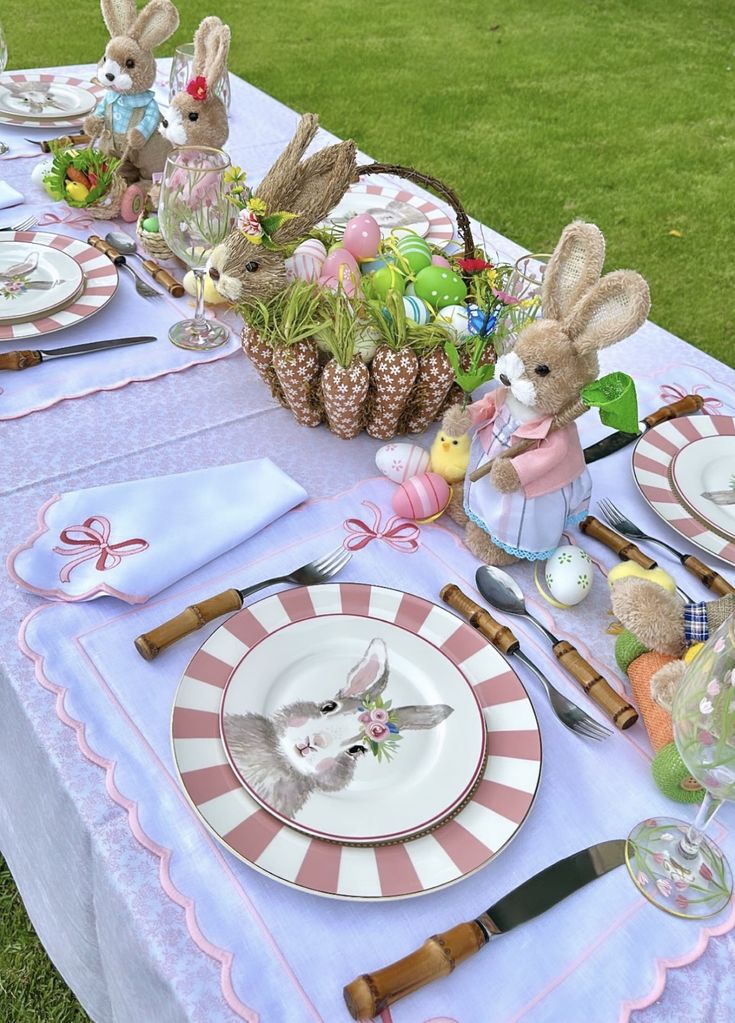 . Bunny Picnic-Style Place Settings