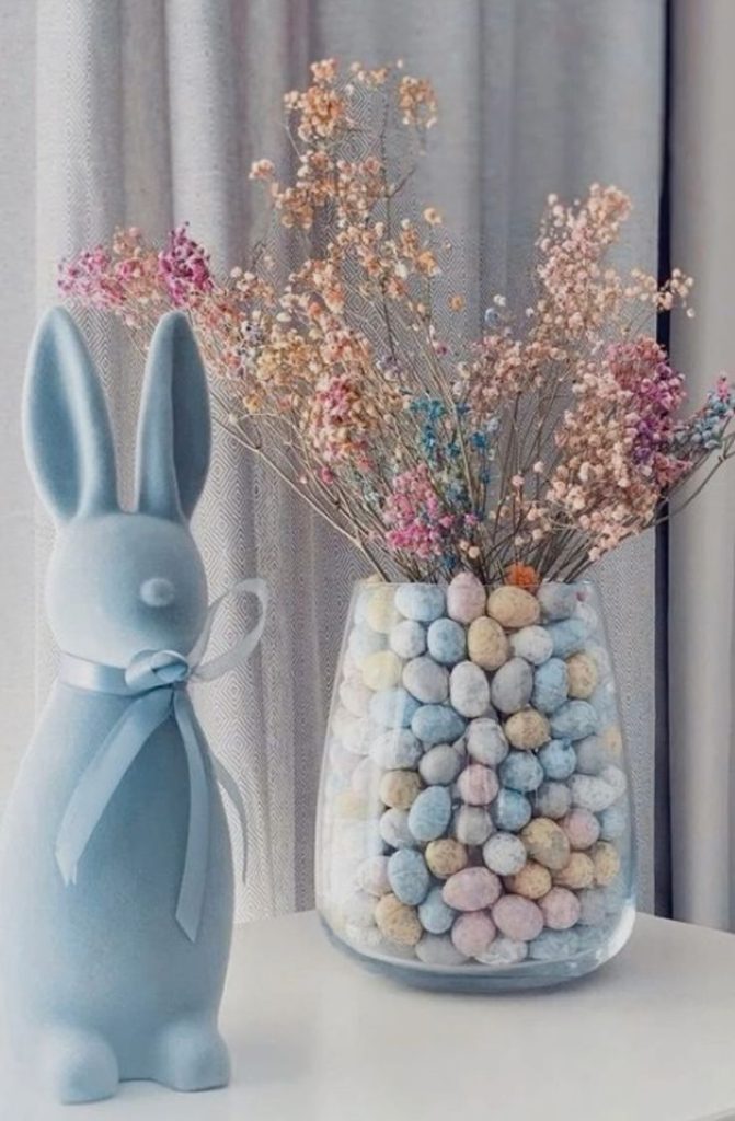 Baby’s Breath and Egg-Filled Vase