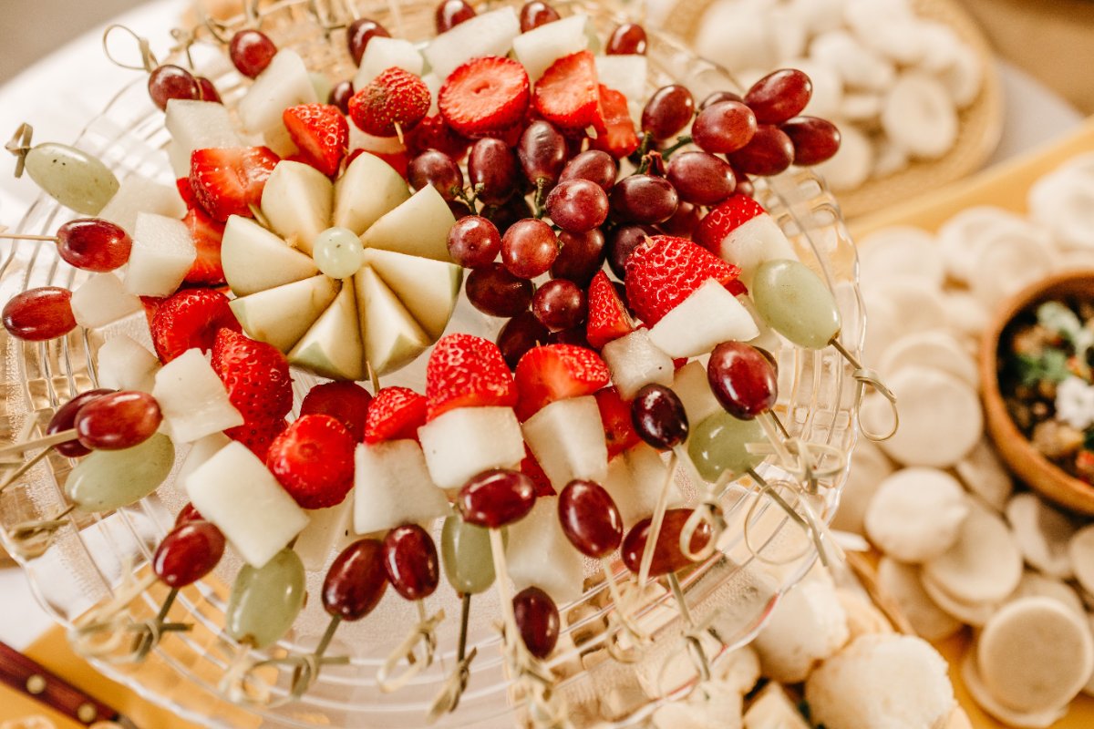 Fruit kabobs on skewers
