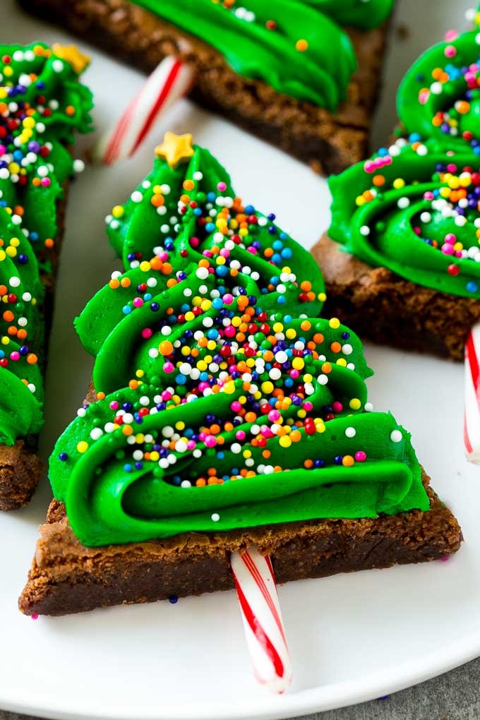 Christmas tree brownies